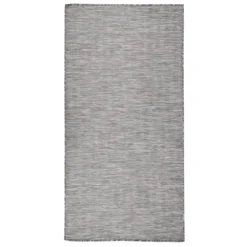 VIDAXL Tapis à Tissage Plat D'extérieur 100x200 Cm Marron Et Noir