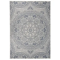 VIDAXL Tapis à Tissage Plat D'extérieur 140x200 Cm Motif Bleu