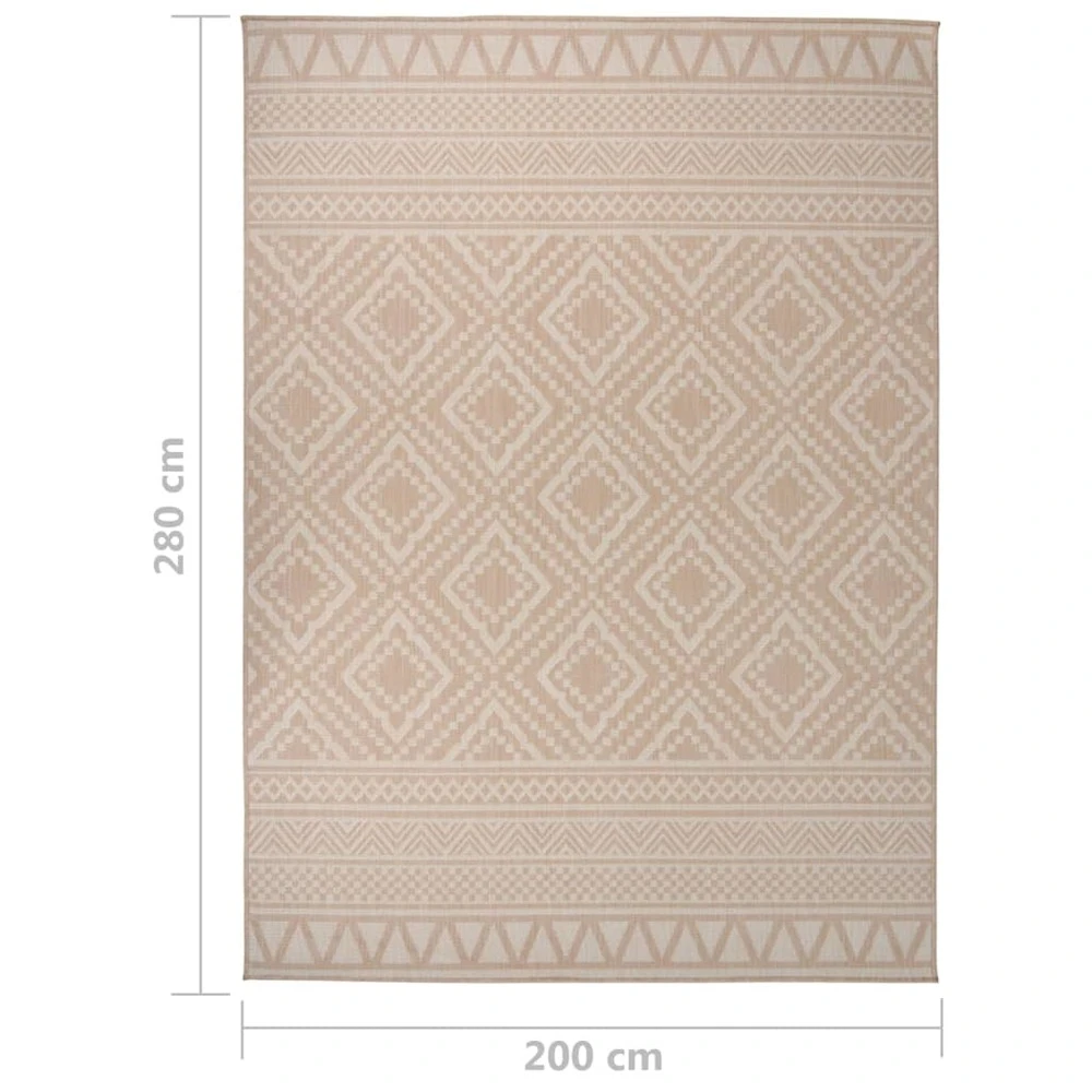 VIDAXL Tapis à Tissage Plat D'extérieur 200x280 Cm Rayures Brunes 6 VIDAXL Tapis à Tissage Plat D'extérieur 200x280 Cm Rayures Brunes – Image 6
