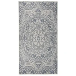 VIDAXL Tapis à Tissage Plat D'extérieur 80x150 Cm Motif Bleu