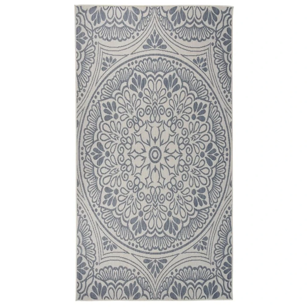 VIDAXL Tapis à Tissage Plat D'extérieur 80x150 Cm Motif Bleu 1 VIDAXL Tapis à Tissage Plat D'extérieur 80x150 Cm Motif Bleu