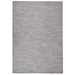 VIDAXL Tapis à Tissage Plat D'extérieur 160x230 Cm Marron Et Noir