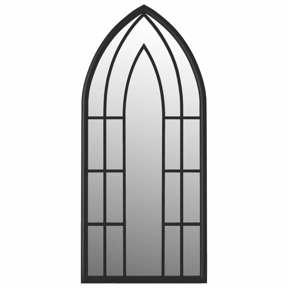 VIDAXL Miroir De Jardin Noir 100x45 Cm Fer Pour Utilisation Extérieure 2 VIDAXL Miroir De Jardin Noir 100x45 Cm Fer Pour Utilisation Extérieure – Image 2