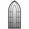 VIDAXL Miroir De Jardin Noir 100x45 Cm Fer Pour Utilisation Extérieure