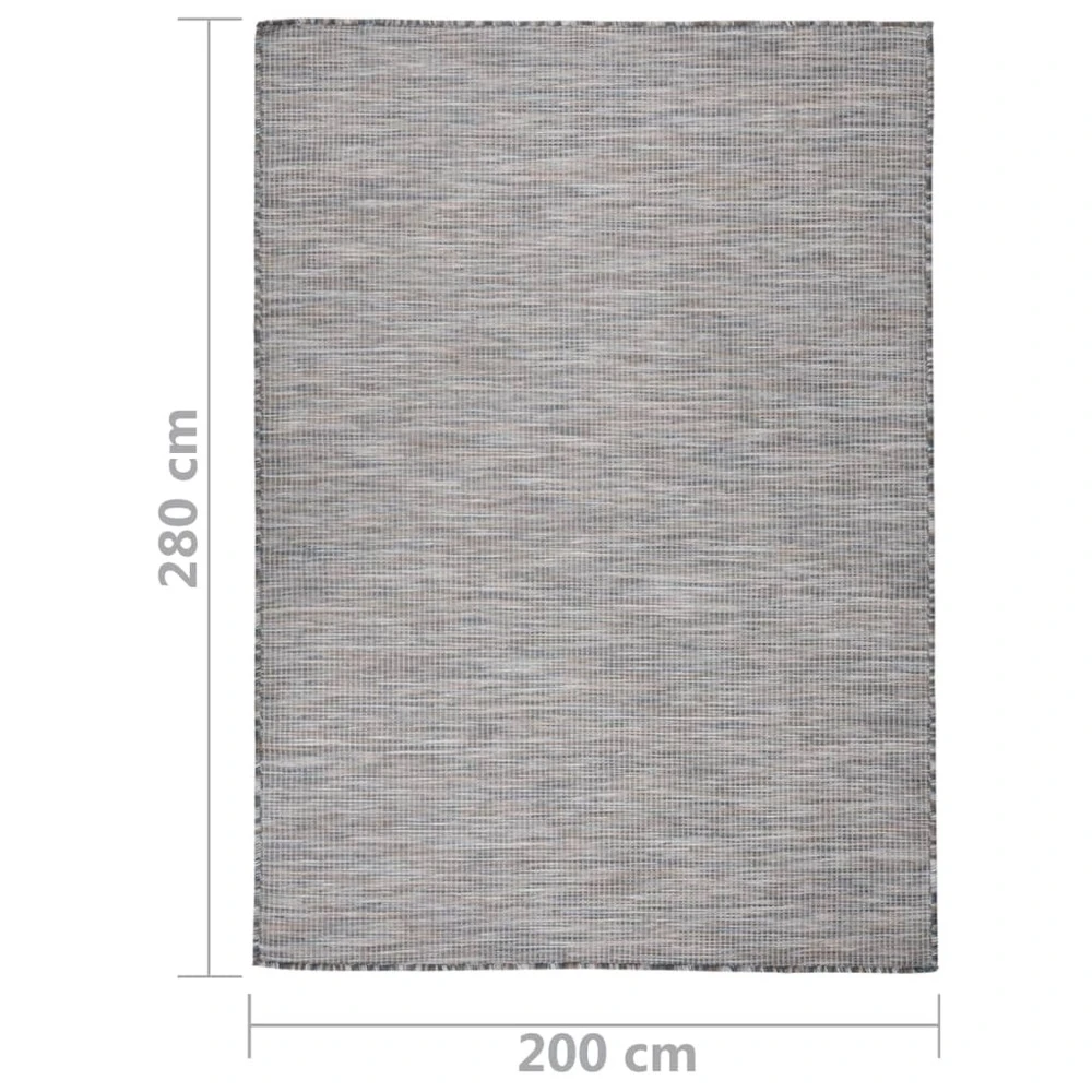 VIDAXL Tapis à Tissage Plat D'extérieur 200x280 Cm Marron Et Noir 6 VIDAXL Tapis à Tissage Plat D'extérieur 200x280 Cm Marron Et Noir – Image 6