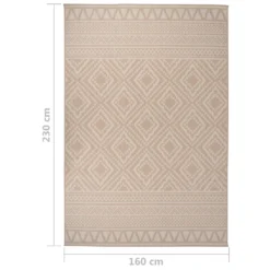 VIDAXL Tapis à Tissage Plat D'extérieur 160x230 Cm Rayures Brunes -Konst Decor Magasin 6494a15c958fb1.67068471