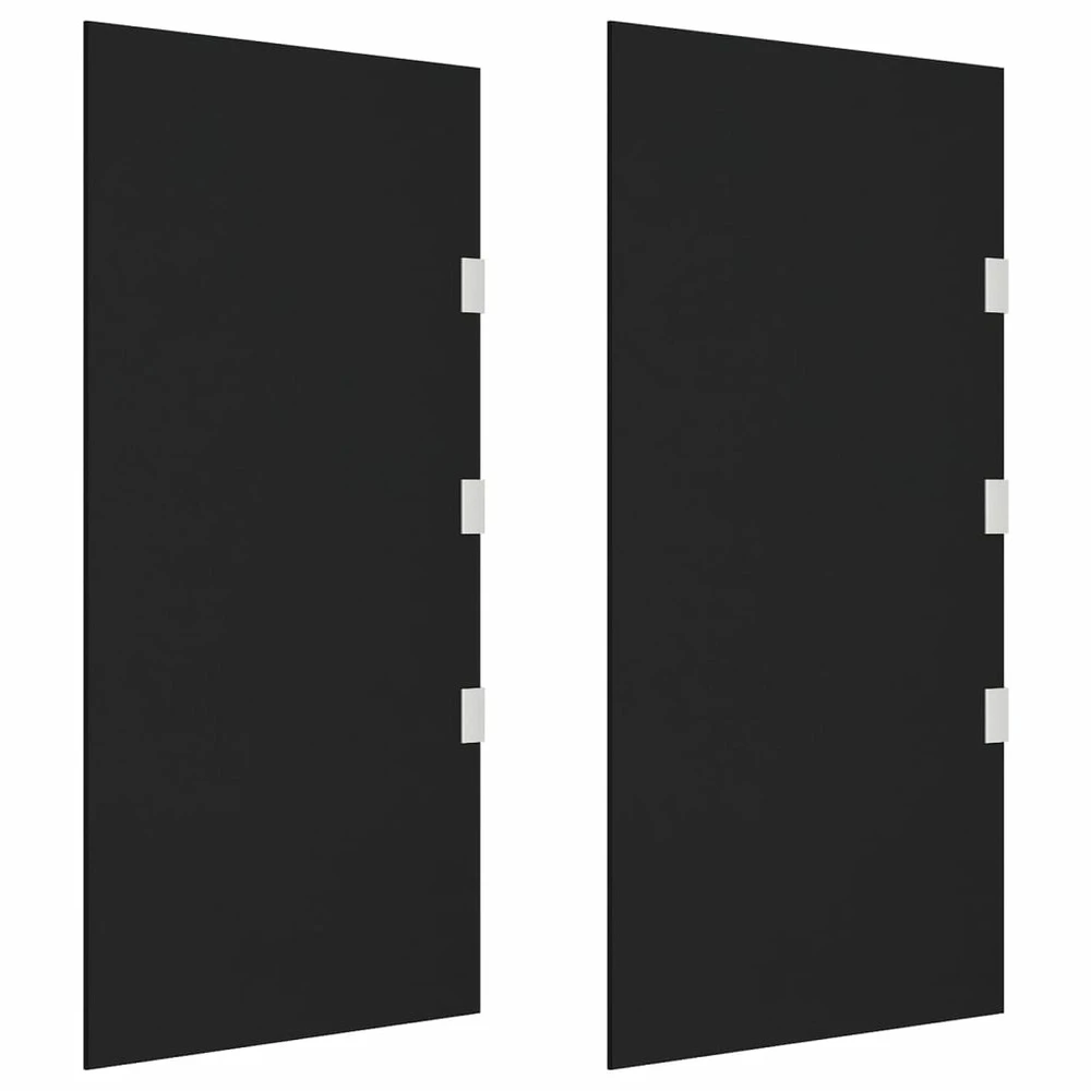 VIDAXL Panneaux Latéraux Pour Auvent De Porte 2 Pcs Noir Verre Trempé 2 VIDAXL Panneaux Latéraux Pour Auvent De Porte 2 Pcs Noir Verre Trempé – Image 2