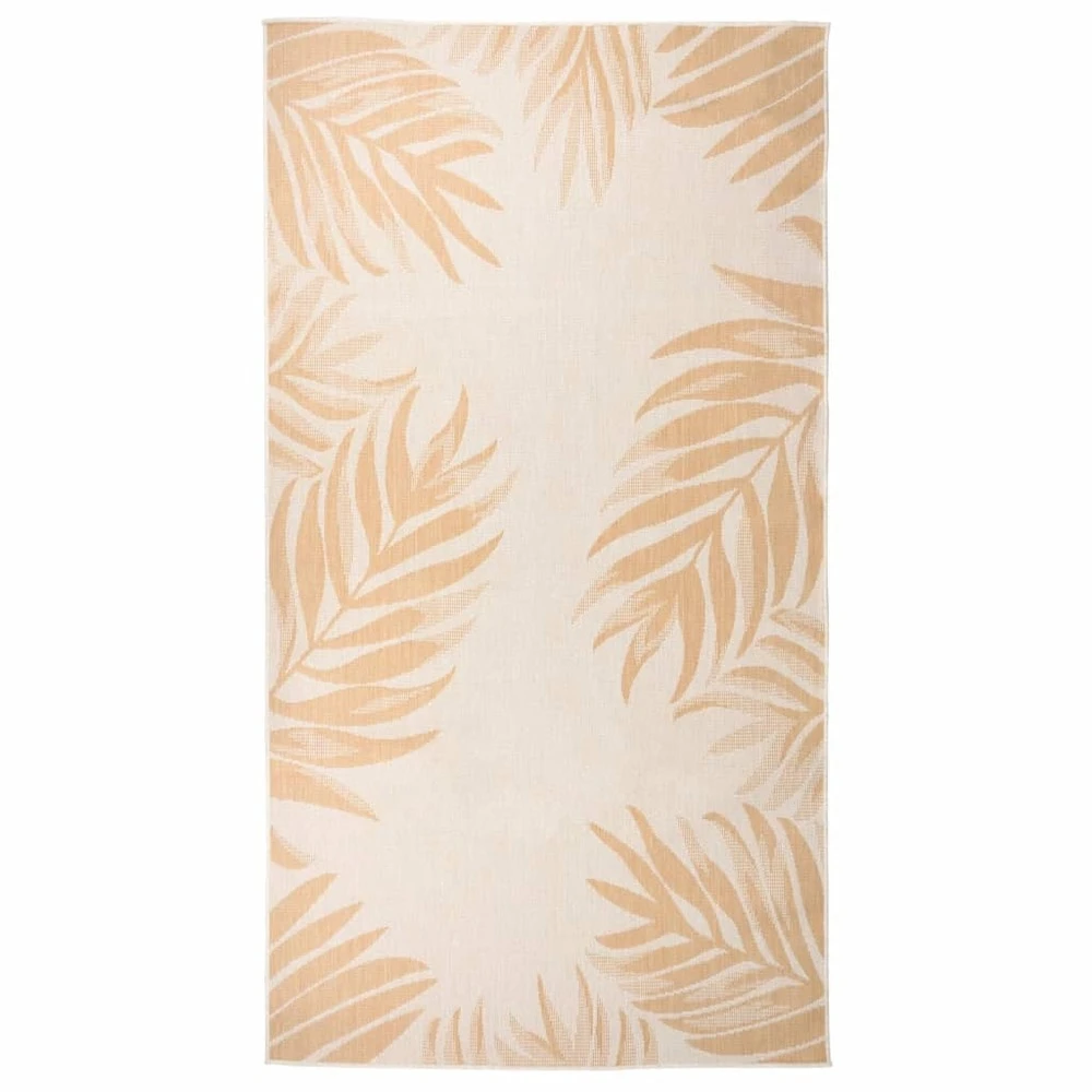 VIDAXL Tapis à Tissage Plat D'extérieur 80x150 Cm Motif De Feuille 1 VIDAXL Tapis à Tissage Plat D'extérieur 80x150 Cm Motif De Feuille