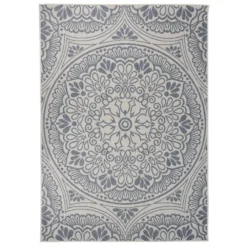 VIDAXL Tapis à Tissage Plat D'extérieur 120x170 Cm Motif Bleu