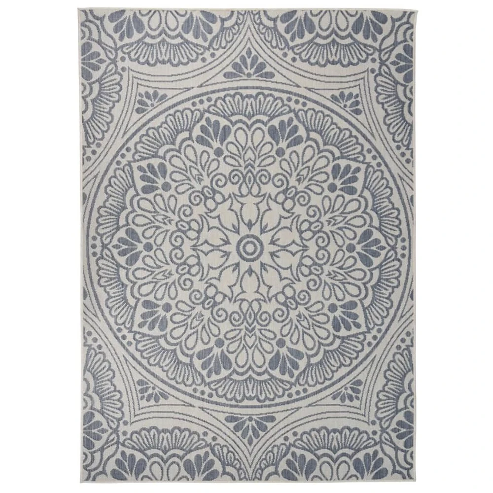 VIDAXL Tapis à Tissage Plat D'extérieur 120x170 Cm Motif Bleu 1 VIDAXL Tapis à Tissage Plat D'extérieur 120x170 Cm Motif Bleu