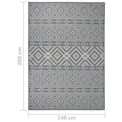 VIDAXL Tapis à Tissage Plat D'extérieur 140x200 Cm Rayures Bleues 11 VIDAXL Tapis à Tissage Plat D'extérieur 140x200 Cm Rayures Bleues -Konst Decor Magasin 6494a161d74938.17493422