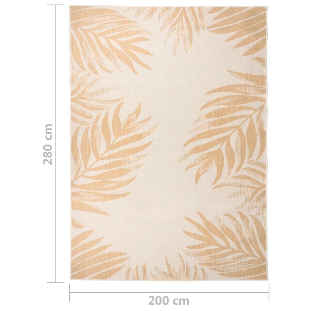 VIDAXL Tapis à Tissage Plat D'extérieur 200x280 Cm Motif De Feuille 6 VIDAXL Tapis à Tissage Plat D'extérieur 200x280 Cm Motif De Feuille – Image 6