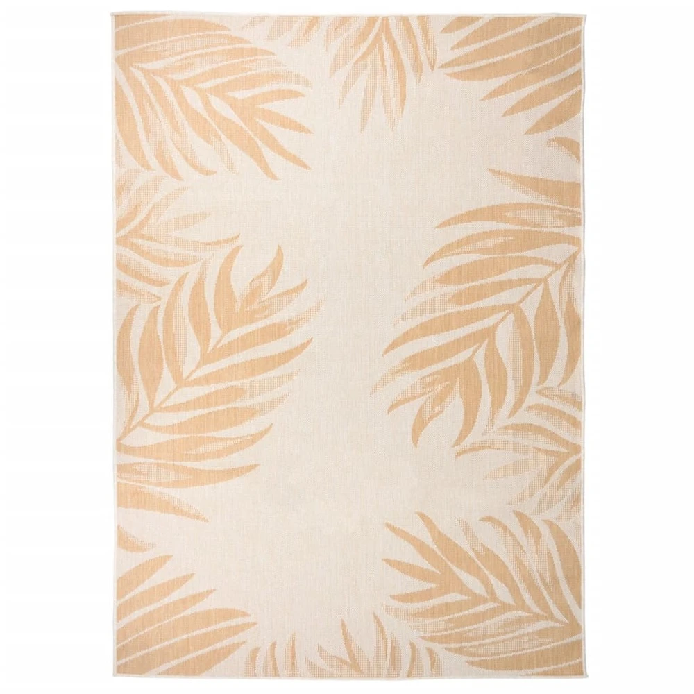 VIDAXL Tapis à Tissage Plat D'extérieur 140x200 Cm Motif De Feuille 1 VIDAXL Tapis à Tissage Plat D'extérieur 140x200 Cm Motif De Feuille
