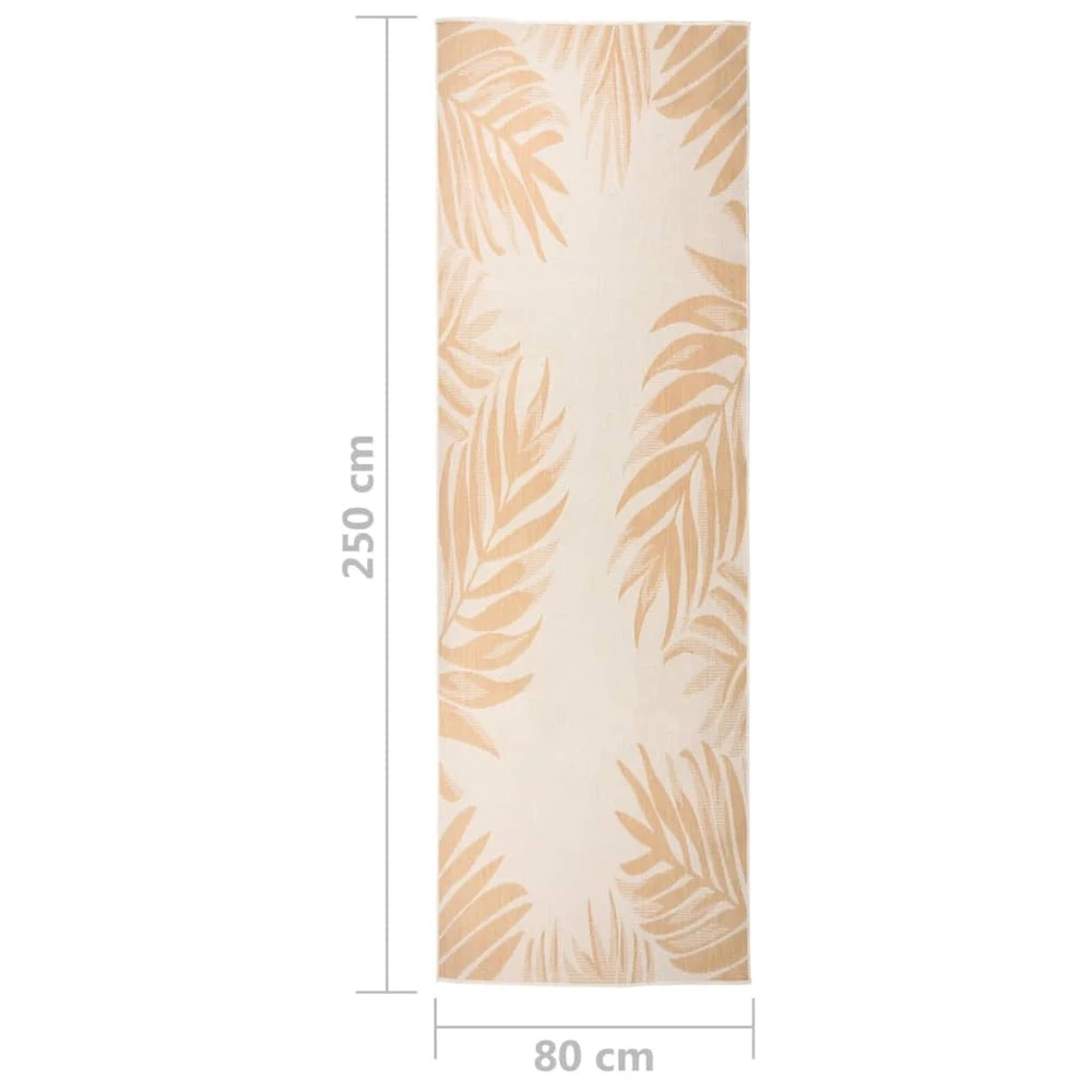 VIDAXL Tapis à Tissage Plat D'extérieur 80x250 Cm Motif De Feuille 6 VIDAXL Tapis à Tissage Plat D'extérieur 80x250 Cm Motif De Feuille – Image 6