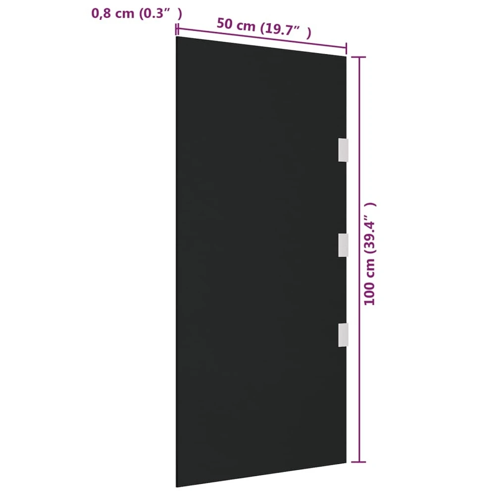 VIDAXL Panneau Latéral D'auvent De Porte Noir 50x100 Cm Verre Trempé 6 VIDAXL Panneau Latéral D'auvent De Porte Noir 50x100 Cm Verre Trempé – Image 6