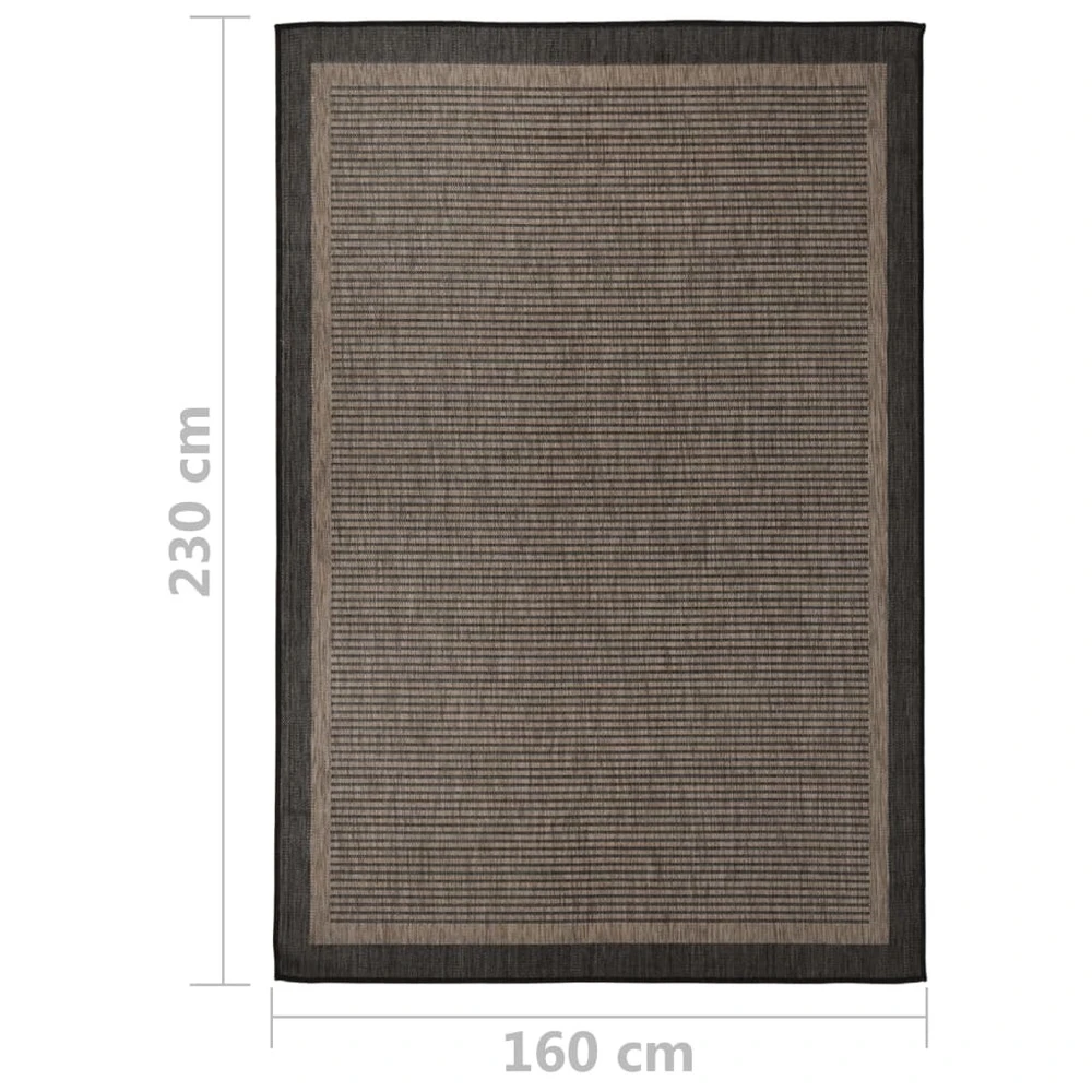 VIDAXL Tapis à Tissage Plat D'extérieur 160x230 Cm Marron Foncé 6 VIDAXL Tapis à Tissage Plat D'extérieur 160x230 Cm Marron Foncé – Image 6