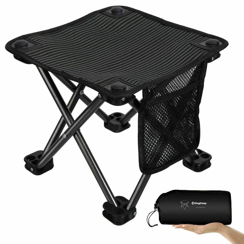 Mini Tabouret Pliable - Kingcamp - Noir - Sac De Transport Inclus 1 Mini Tabouret Pliable - Kingcamp - Noir - Sac De Transport Inclus