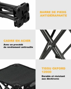 Mini Tabouret Pliable - Kingcamp - Noir - Sac De Transport Inclus 6 Mini Tabouret Pliable - Kingcamp - Noir - Sac De Transport Inclus -Konst Decor Magasin 6494a878df4b86.62200711