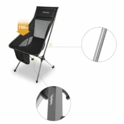 Chaise De Camping Pliable Avec Grand Dossier - Kingcamp - Noir - Sac De Transport Inclus 9 Chaise De Camping Pliable Avec Grand Dossier - Kingcamp - Noir - Sac De Transport Inclus -Konst Decor Magasin 6494abcfa927c2.42879213