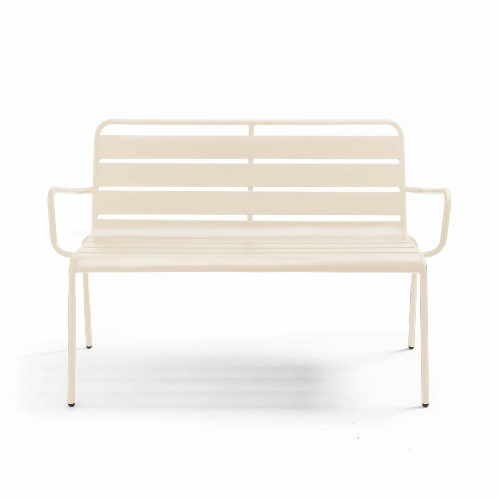 Banc De Jardin En Métal Ivoire 2 Banc De Jardin En Métal Ivoire – Image 2