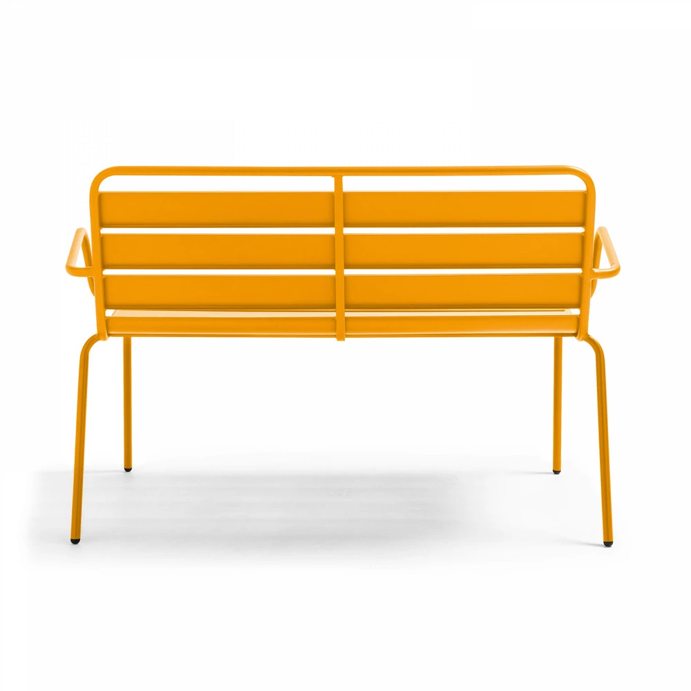 Banc De Jardin En Métal Jaune 2 Banc De Jardin En Métal Jaune – Image 2