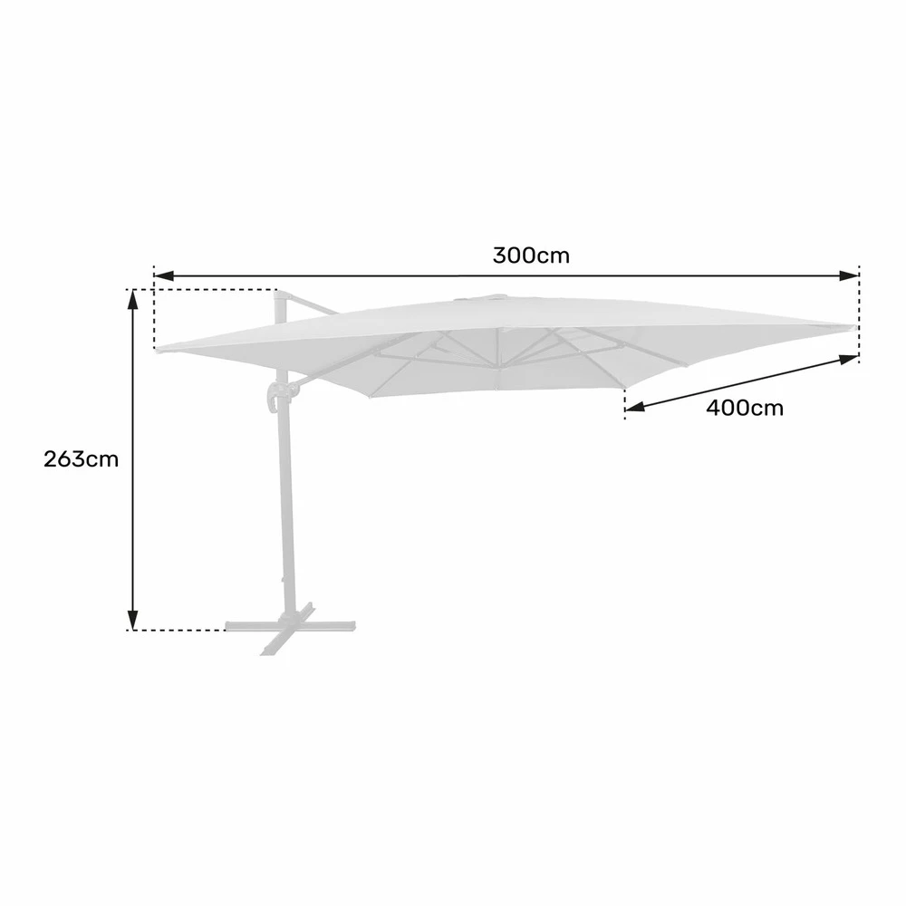 Parasol Déporté Molokai Rectangulaire 3x4m Bleu + Housse 4 Parasol Déporté Molokai Rectangulaire 3x4m Bleu + Housse – Image 4