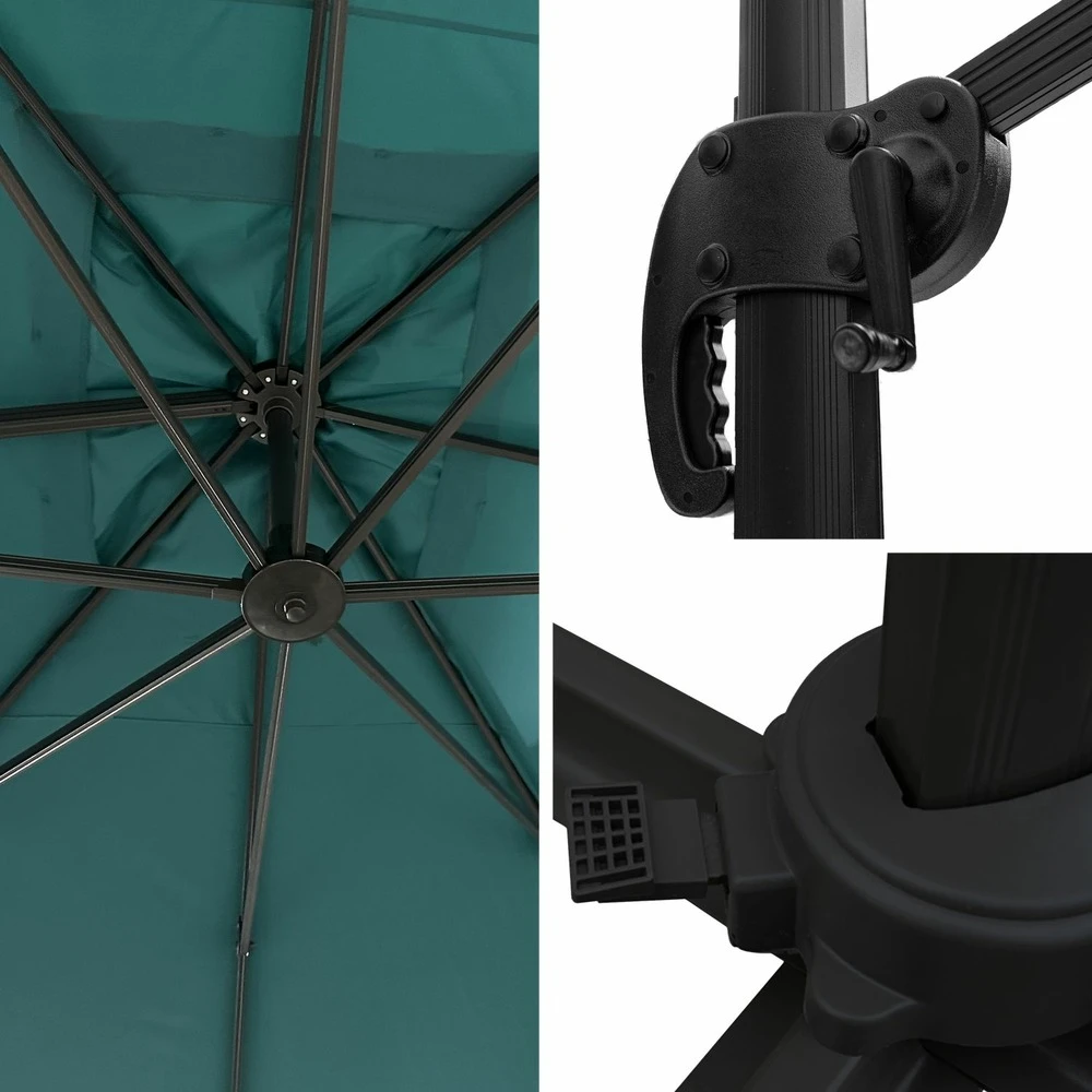 Parasol Déporté Molokai Rectangulaire 3x4m Bleu + Housse 3 Parasol Déporté Molokai Rectangulaire 3x4m Bleu + Housse – Image 3