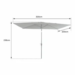 Parasol Droit Hapuna Rectangulaire 2x3m Bleu -Konst Decor Magasin 6494abd638c484.54018927