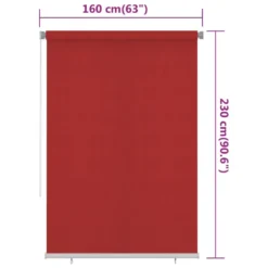 VIDAXL Store Roulant D'extérieur 160x230 Cm Rouge Pehd 11 VIDAXL Store Roulant D'extérieur 160x230 Cm Rouge Pehd -Konst Decor Magasin 6494b66975f984.40606788