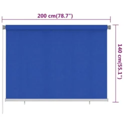 VIDAXL Store Roulant D'extérieur 200x140 Cm Bleu Pehd 11 VIDAXL Store Roulant D'extérieur 200x140 Cm Bleu Pehd -Konst Decor Magasin 6494b66a50e4a9.51962703