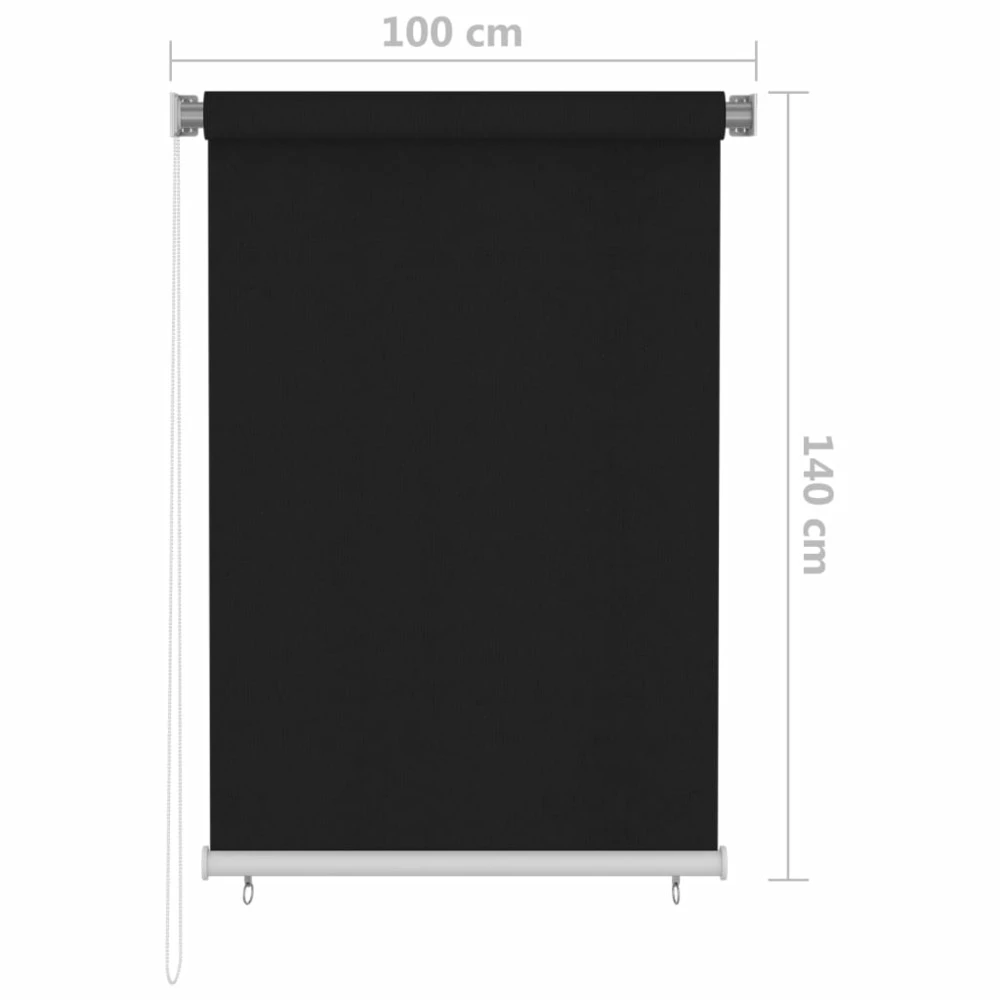 VIDAXL Store Roulant D'extérieur 100x140 Cm Noir 6 VIDAXL Store Roulant D'extérieur 100x140 Cm Noir – Image 6