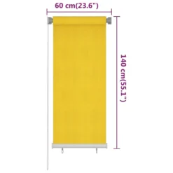 VIDAXL Store Roulant D'extérieur 60x140 Cm Jaune Pehd 11 VIDAXL Store Roulant D'extérieur 60x140 Cm Jaune Pehd -Konst Decor Magasin 6494b66e78b290.93440154