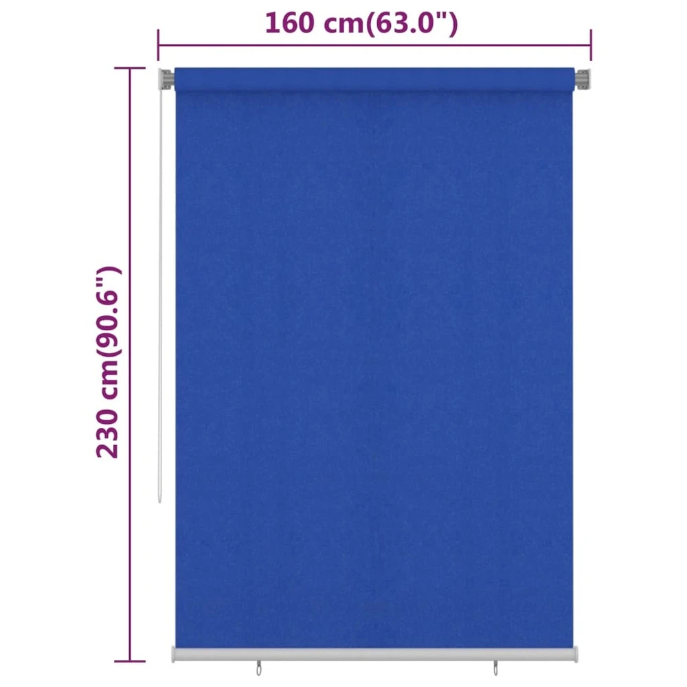 VIDAXL Store Roulant D'extérieur 160x230 Cm Bleu Pehd 6 VIDAXL Store Roulant D'extérieur 160x230 Cm Bleu Pehd – Image 6
