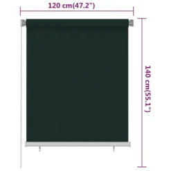 VIDAXL Store Roulant D'extérieur 120x140 Cm Vert Foncé Pehd 11 VIDAXL Store Roulant D'extérieur 120x140 Cm Vert Foncé Pehd -Konst Decor Magasin 6494b67463fd71.42126493