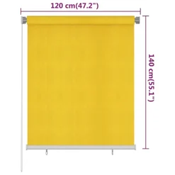 VIDAXL Store Roulant D'extérieur 120x140 Cm Jaune Pehd 11 VIDAXL Store Roulant D'extérieur 120x140 Cm Jaune Pehd -Konst Decor Magasin 6494b675c3ea30.40070575