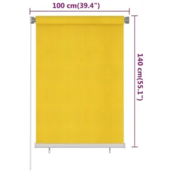 VIDAXL Store Roulant D'extérieur 100x140 Cm Jaune Pehd 11 VIDAXL Store Roulant D'extérieur 100x140 Cm Jaune Pehd -Konst Decor Magasin 6494b677de2973.10089414