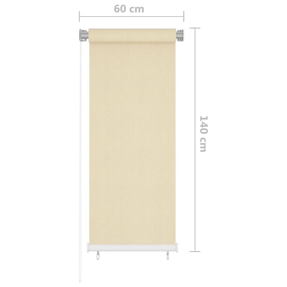 VIDAXL Store Roulant D'extérieur Crème 60x140 Cm Pehd 6 VIDAXL Store Roulant D'extérieur Crème 60x140 Cm Pehd – Image 6