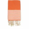 Fouta En Coton Tissage Nid D'abeille Ziwane 100x200cm Orange