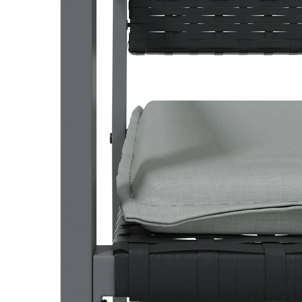 VIDAXL Ensemble à Manger De Jardin 3 Pcs Coussins Résine Tressée Acier 7 VIDAXL Ensemble à Manger De Jardin 3 Pcs Coussins Résine Tressée Acier – Image 7