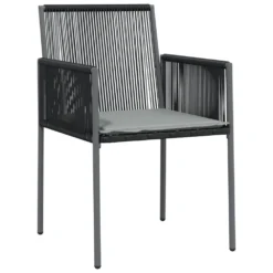 VIDAXL Ensemble à Dîner De Jardin Coussins 5 Pcs Noir Rotin Et Acier -Konst Decor Magasin 64999d8ec42e71.81040895