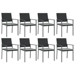 VIDAXL Ensemble à Manger De Jardin 9 Pcs Coussins Résine Tressée Acier 10 VIDAXL Ensemble à Manger De Jardin 9 Pcs Coussins Résine Tressée Acier -Konst Decor Magasin 64999d9c04c831.65881575