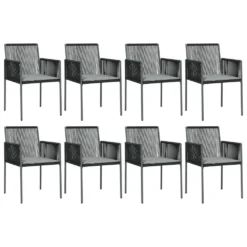 VIDAXL Ensemble à Dîner De Jardin 9 Pcs Coussins Noir Rotin Et Acier -Konst Decor Magasin 64999d9c9c44d0.18355698