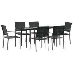 VIDAXL Ensemble à Manger De Jardin 7 Pcs Résine Tressée Acier -Konst Decor Magasin 64999da7b59bd7.34899355