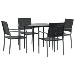 VIDAXL Ensemble à Manger De Jardin 5 Pcs Résine Tressée Acier 9 VIDAXL Ensemble à Manger De Jardin 5 Pcs Résine Tressée Acier -Konst Decor Magasin 6499a0f40a3de0.30937427