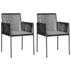 VIDAXL Ensemble à Dîner De Jardin Coussins 3 Pcs Noir Rotin Et Acier 10 VIDAXL Ensemble à Dîner De Jardin Coussins 3 Pcs Noir Rotin Et Acier -Konst Decor Magasin 6499a0f69d3dd5.26176663