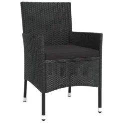 VIDAXL Ensemble De Bistro De Jardin 3 Pcs Coussins Noir Poly Rotin -Konst Decor Magasin 6499a0f8ad6889.23345107