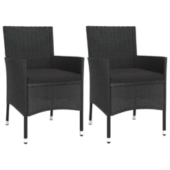 VIDAXL Ensemble De Bistro De Jardin 3 Pcs Coussins Noir Poly Rotin -Konst Decor Magasin 6499a0f8b3ac19.60199570