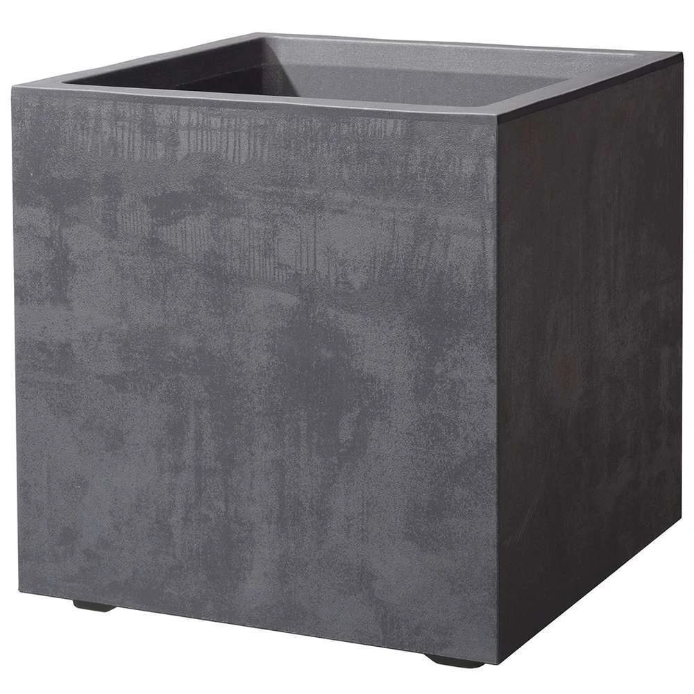 Pot Carré Millenium En Plastique Anthracite L.39 X L.39 X H.39cm 1 Pot Carré Millenium En Plastique Anthracite L.39 X L.39 X H.39cm