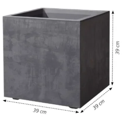 Pot Carré Millenium En Plastique Anthracite L.39 X L.39 X H.39cm 8 Pot Carré Millenium En Plastique Anthracite L.39 X L.39 X H.39cm -Konst Decor Magasin 694232 009