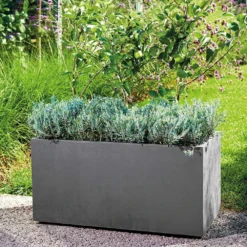 Pot Rectangle Millenium En Plastique Anthracite L.79 X P.39,5 X H.39cm -Konst Decor Magasin 694239 009